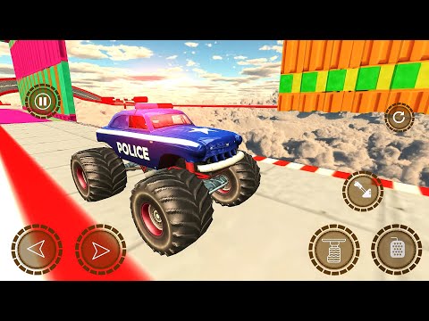 Police Monster Truck Stunts - Mega Ramp Extreme Racing | Gameplay Android