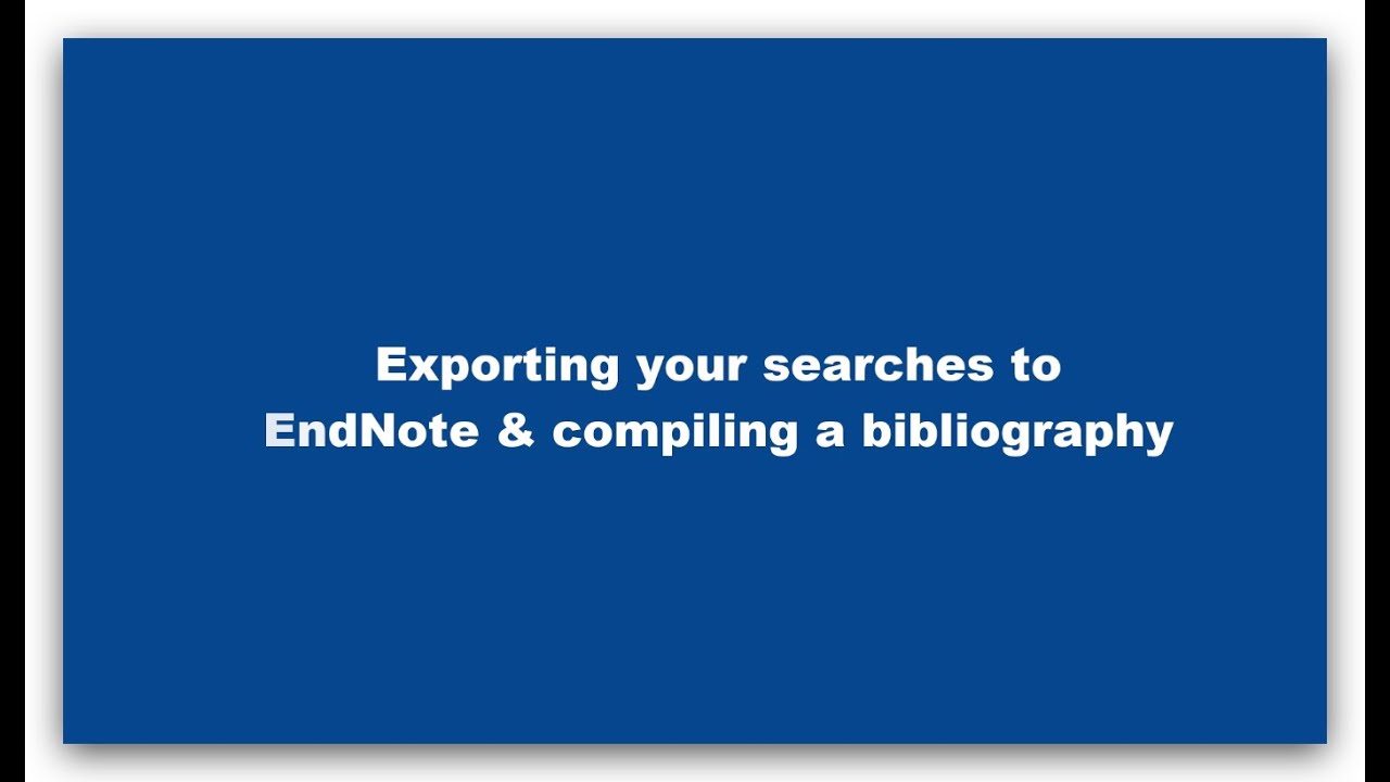 Systematic Reviews 5: Exporting Results