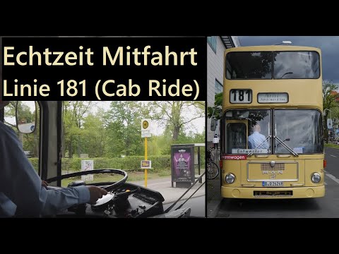 Echtzeit Mitfahrt mit dem Traditionsbus 2626 auf der Linie 181 nach Steglitz (Cab Ride, Sound)