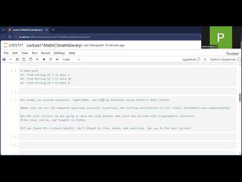 Python Math Library Tutorial Log Exp Sqrt Pow Explained Guidelecture11