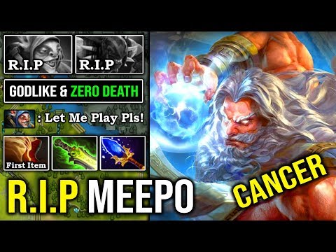 HOW TO 100% DELETE MEEPO SPAMMER MID Crazy Meta First Item Boots Zeus 7.24 Super Burst Magic DotA 2
