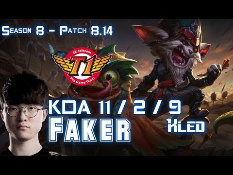 SKT T1 Faker KLED vs IRELIA Mid - Patch 8.14 KR Ranked