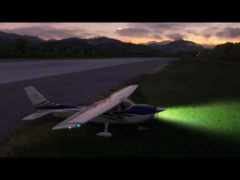 FS2020 landing at SCBC in a C172 at sunset