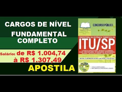 Apostila Concurso Prefeitura de Itu SP 2019 Cargos nível fundamental completo