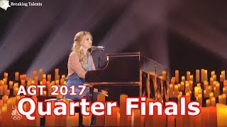 Evie Clair  emotional  &quot;Wings&quot; w Judges Comments Quarter Finals America&#39;s Got Talent 2017 Live  2