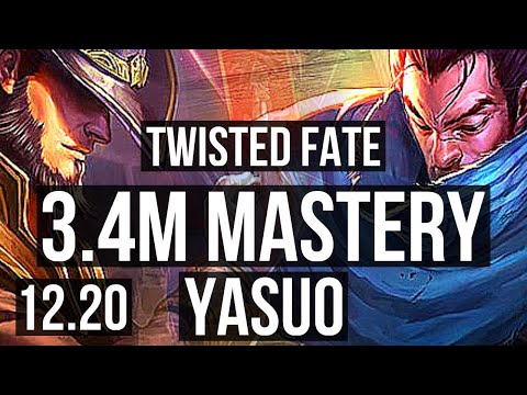 TWISTED FATE vs YASUO (MID) | 1/0/13, 3.4M mastery, 700+ games | KR Diamond | 12.20