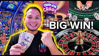 How To Turn A SMALL Bankroll Into A BIG Win Playing Roulette, Bubble Craps, Blackjack & Slots!