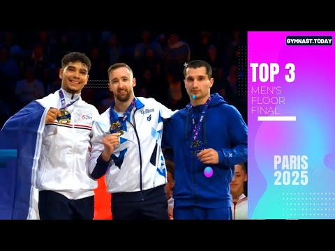 Top 3 in Floor Final - 2025 Paris Gymnastics World Challenge Cup