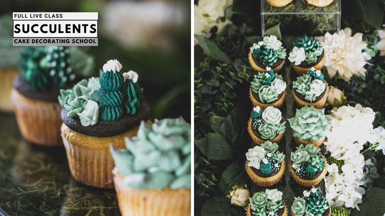 How to make Buttercream Succulents [ Cake Decorating For Beginners ]