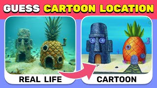 Guess the Cartoon Location by Real-Life POV 🎥❓🎬 | 30 Levels Quiz