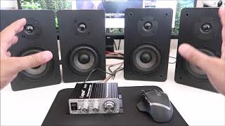 Micca BOW RB42 Referentie boekenplank luidspreker met 10,5 cm woofer en zijden tweeter (donker walnoot, paar