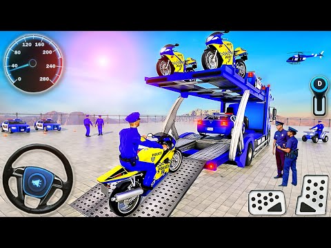 Police Moto Bike Transport Truck Simulator - Offroad Police Transporter Truck - Android GamePlay