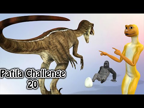 Patila Challenge Part 20. Patila - Missed The Stranger Dinosaur & Gorilla Animated Short Film.