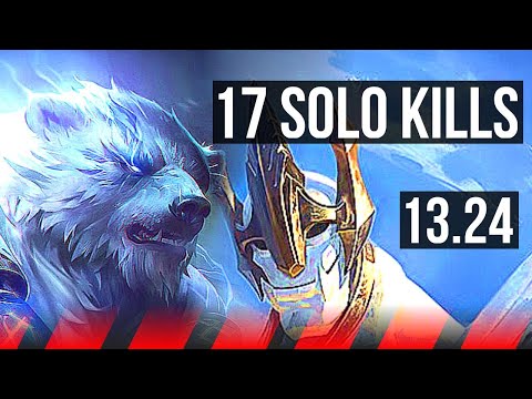 VOLIBEAR vs GALIO (TOP) | 17 solo kills, 21/4/1, Dominating | KR Master | 13.24