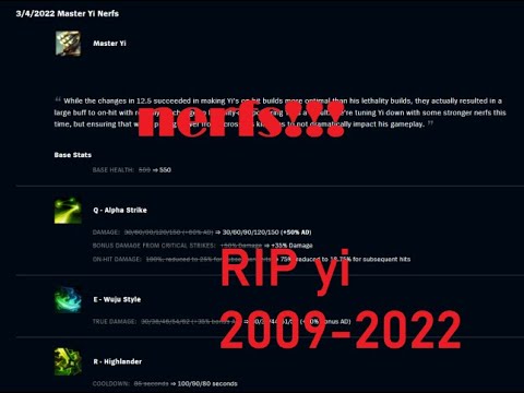master yi mains reaction to the nerfs