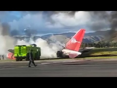 Peru: Flugzeug gerät nach Landung in Brand, alle an Bord gerettet