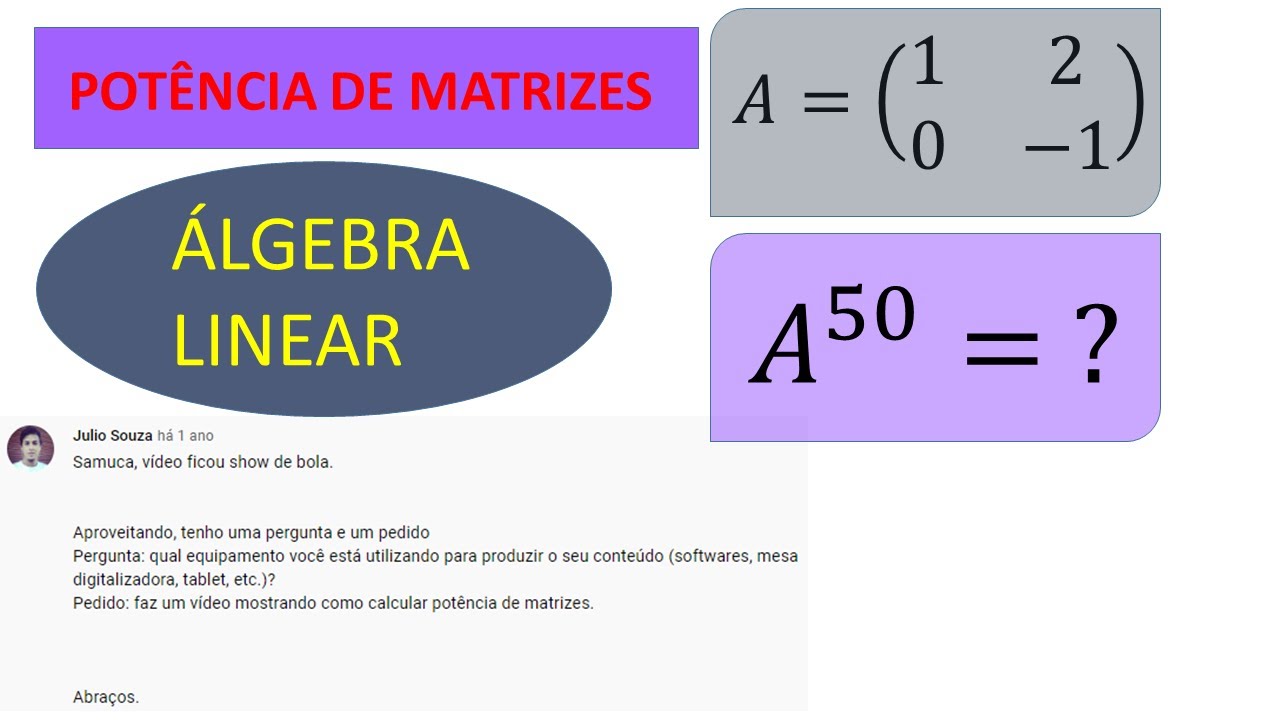 Álgebra Linear | Potência de Matrizes (Diagonalização de Operadores) - Exercício Resolvido 01