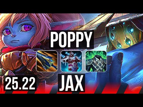 POPPY vs JAX (TOP) | 13/2/14, 8 solo kills, 46k DMG, Dominating | KR Master | 25.22