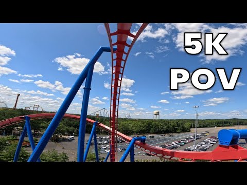 Front row point of view footage of Superman - Ultimate Flight