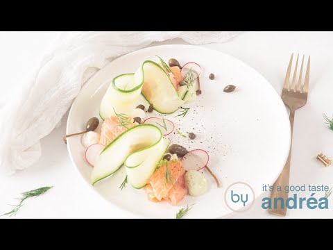 Smoked salmon and cucumber salad {easy starter recipe}
