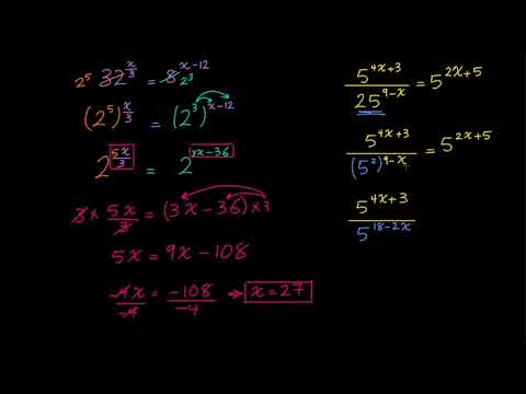 الصف العاشر الرياضيات الجبر 2 حل المعادلات الأسّيّة باستخدام خواص الأسس 2