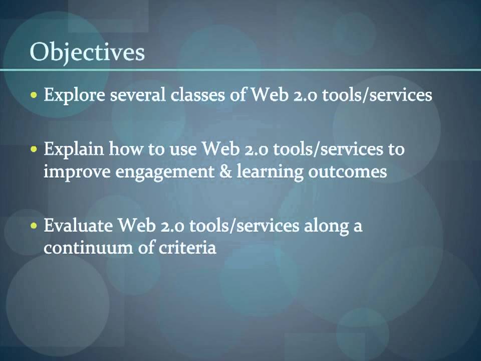 Web2.0 Tools for Learning Intro Presentation