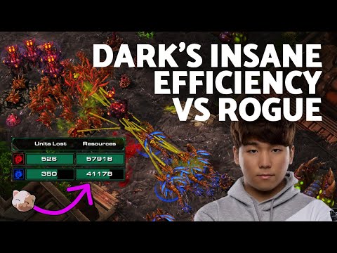 DARK’S INSANE EFFICIENCY WITH IDENTICAL UNIT COMPOSITIONS | StarCraft 2 vs Rogue (1-game ZvZ)