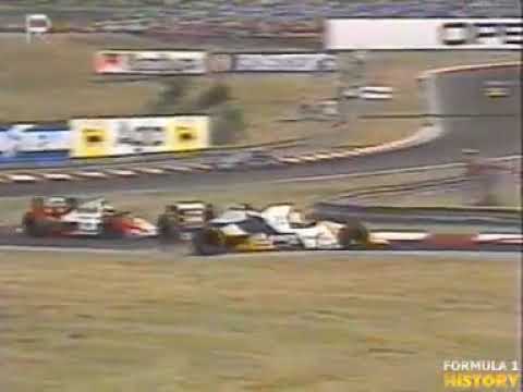 1990 F1 Hungarian GP - Jean Alesi hit Pierluigi Martini