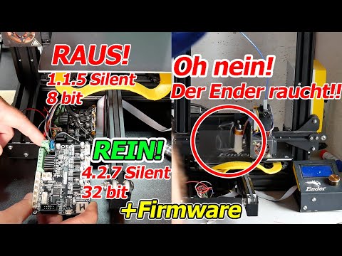 Creality Ender 3: 4.2.7 Board Einbau, Firmware, Rauch!