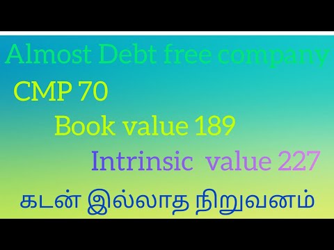 Company Almost Debt Free CMP 70 Book Value 189 Intrinsic value 227 கடன் இல்லாத நிறுவனம்