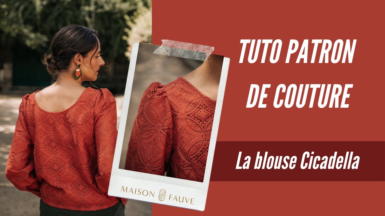 Patron couture blouse Cicadella / PDF (A4, A3, A0, US Letter) - Cadres, Calques par Taille, Vidéoprojection