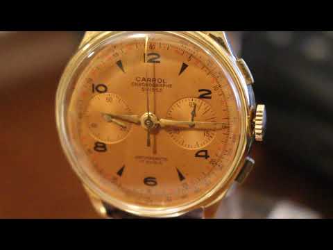 Cronógrafo Suizo. Landeron 48. Oro 18K. Cronographe Suisse. Vintage