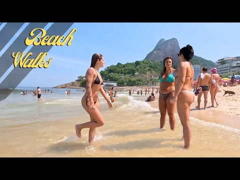 Sunshine and Fun at Leblon Beach | Relaxing Beach Walk in Rio de Janeiro