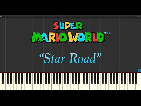 Super Mario World - Star Road (Piano Tutorial Synthesia)