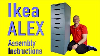 Ikea ALEX Drawer unit with 9 drawers Assembly Instructions