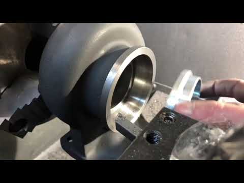Machining turbine housing for vband flange