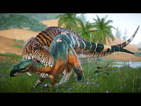 🌍 Jurassic World Evolution - Acrocanthosaurus Vs Giganotosaurus Hunting in Desert Environment!