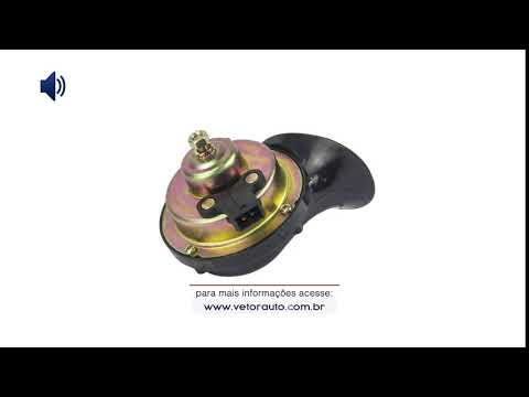 OUÇA O SOM DA BUZINA VT217 - BUZINA TIPO CARACOL ESPECIFICA PEUGEOT 12V VETOR