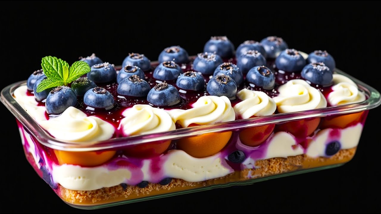 Das beste Blaubeer-Tiramisu ohne Backofen in 10 Minuten! by Desserthaus — recipe photo