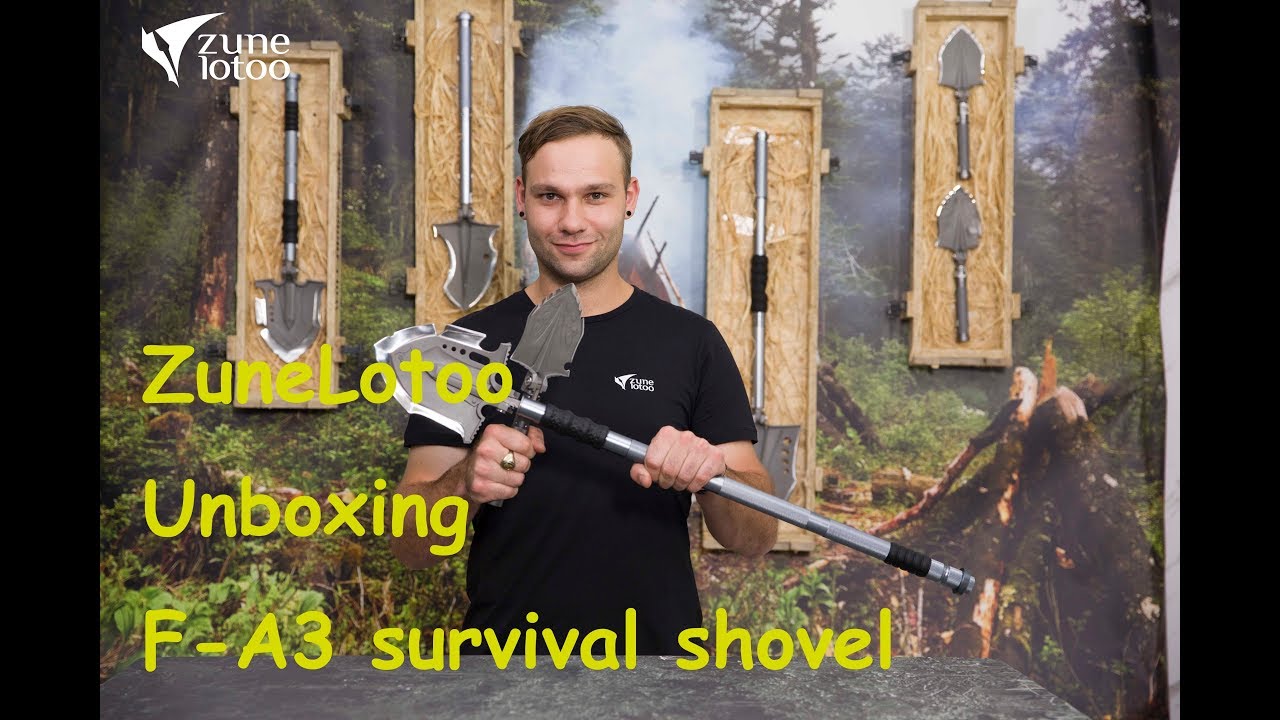 Zune Lotoo Unboxing shovel for survival camping hiking fishing in 2019