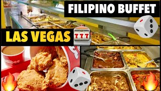 $18 Filipino BUFFET in VEGAS + JOLLIBEE’S CHICKEN 🔥 #vegaseats #vegasbuffet #vegas
