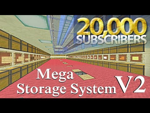 Minecraft Tutorial : 20k Special Mega Storage System V2 every Stackable item