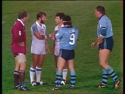 Steve Blocker Roach stands up to Wally Lewis -- State of Origin 1990 Game 2