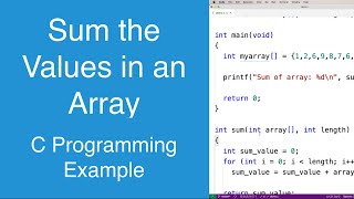 Sum the Values in an Array | C Programming Example