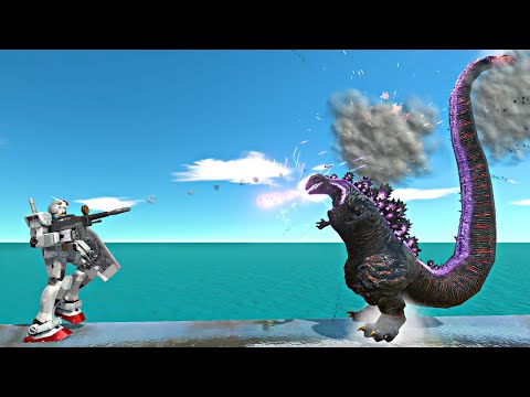 Gundam Rx78 vs Shin Godzilla - Animal Revolt Battle Simulator