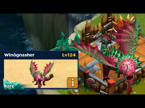 Windgnasher max level 124 titan mode||Dragons rise of Berk
