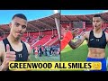 Mason Greenwood can't stop smiling after scoring two goals and assist against Almeria last night