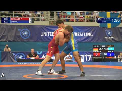 Qual. GR - 85 kg: Y. AYUP (KAZ) df. P. NEUMAIER (GER) by VPO1, 10-4