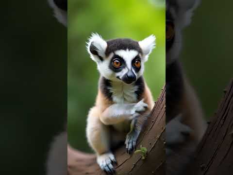 🐒 Cutest Lemur Ever? Watch This Tiny Tree Hugger in Madagascar! 🌳 #lemur #madagascar #animals #cute