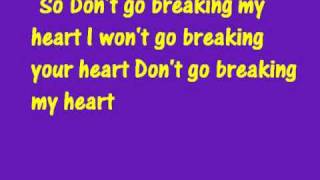 glee dont go breaking my heart lyrics